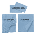 thumbnail image 4 of Comfy Bamboo World Ensemble de Draps Brodés 9900 Series, Taille Double, Bleu, 4 of 5