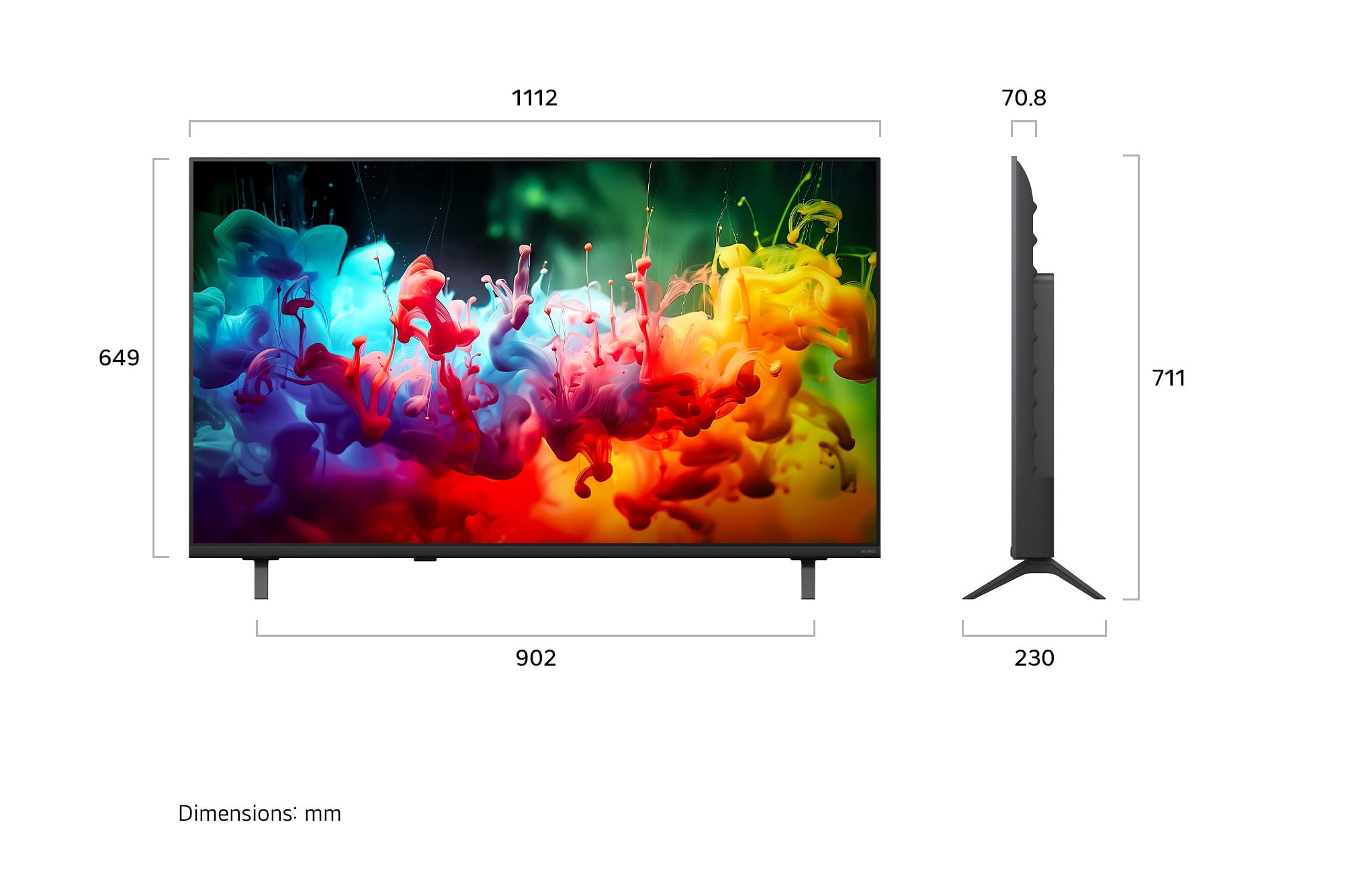 Téléviseur intelligent LG 50 pouces QNED73B Mini-LED 4K UHD - processeur IA α7 4K, taux de rafraîchissement 60Hz, HDMI 2.1, HDR10 Pro, ALLM, Ultimate Gaming, canaux LG, WebOS 26 (50QNED73BZA, 2026)