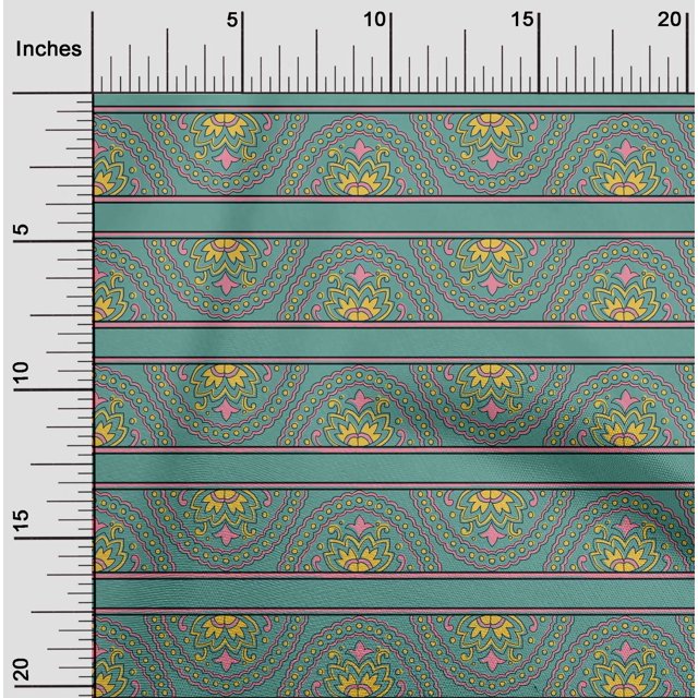 oneOone Tissu Jersey en Viscose Tissu à Imprimé Floral en Blocs BTY 60 Pouces de Large