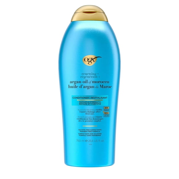 OGX Renewing + Argan Oil of Morocco Conditioner, Repair Conditioner & Argan Oil Helps Strengthen & Repair Dry, Damaged Hair, Paraben-Free, Sulfate-Free Surfactants
