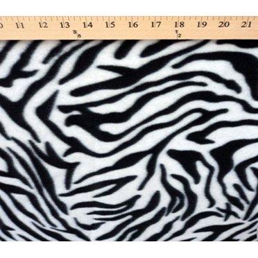Polar Fleece Fabric Prints Animal Print B&W Zebra / 60" Wide/Sold by The Yard FE-N-05