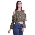 thumbnail image 3 of Moomaya Printed Casual Long Sleeve Tops Women Cold Shoulder Ruffle Sleeves Top, 3 of 4