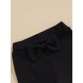 thumbnail image 4 of Kmbangi Kids Girl Flare Pants Solid Color Ribbed Elastic Bell Bottoms Trousers Bow Ruffle Pants for Toddler Baby, 4 of 8