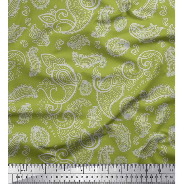 Soimoi Viscose Chiffon Fabric Paisley Block Decor Fabric Printed Yard 42 Inch Wide