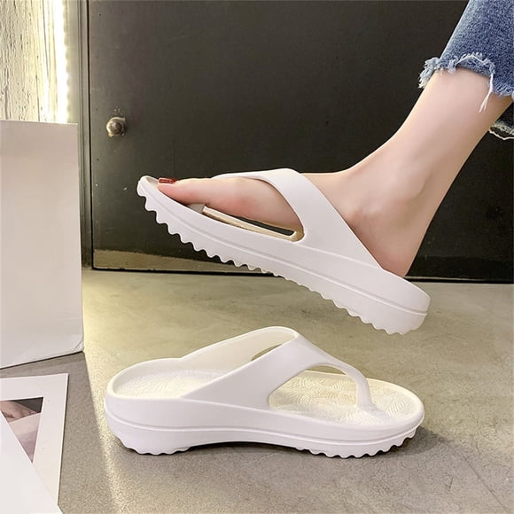 Ruimatai Women's Sandals Clearance Summer Lazy Shoes Women's Orthotic Flip Flops With Arch Support Soft Thong Pillow Sand