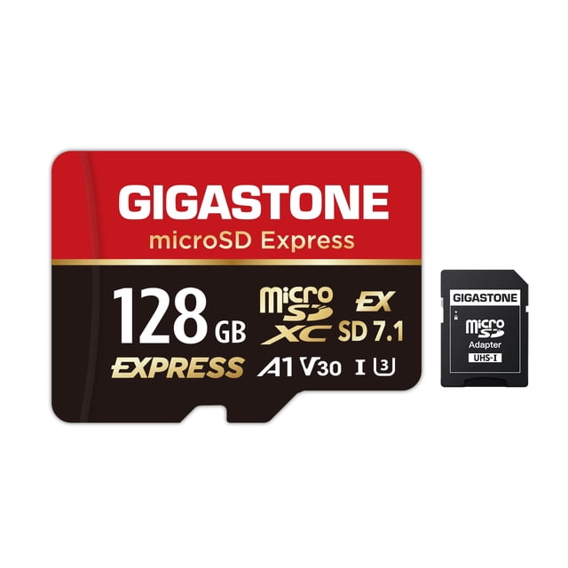 【Designed for Switch 2】 GIGASTONE 128GB microSD Express, MicroSDXC Express Memory Card SD 7.1 Speed up to R/W 880/500MB/s Compatible wi