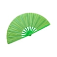 thumbnail image 2 of Btomtd 33cm Golden Glitter Solid Color Fan Martial Arts And Dance Props, Green, 2 of 3