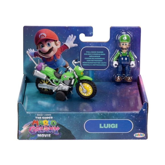 Super Mario Galaxy, Le Film – Figurine de 2,5 pouces avec Moto à rétrofriction - Luigi