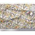 thumbnail image 3 of Soimoi Tissu en Poly Georgette, Imprimé Couronne, Feuilles et Roses, Tissu de Couture, Largeur 52 Pouces, 3 of 3