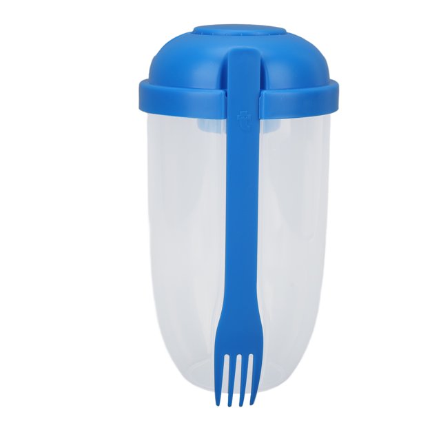 Salad Meal Shaker Cup with Fork Fresh Salad Cup Health Salad Container Portable Vegetable Breakfast Container Set Blue
