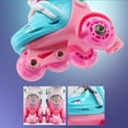 thumbnail image 3 of Kids Rollerblades Beginner Set with Flashing Wheels - Light Blue Skates, Protective Gear, Backpack & Roadblocks for Sizes 27-30 (Small), 3 of 6