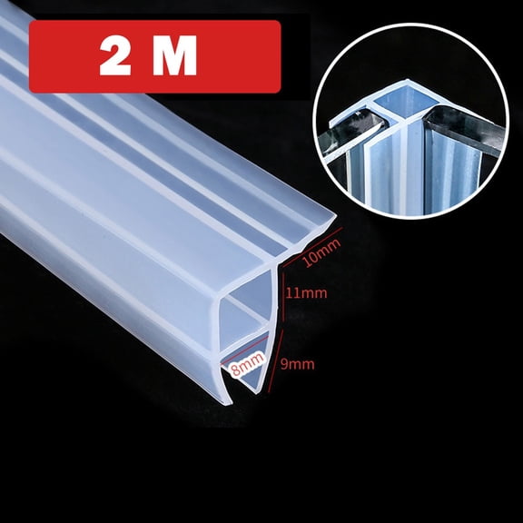 Shower Screen Replacement Seal Strip 2M Length Designed for Water Retention, Replacement Seal Strip for Bathroom Shower Doors 2M Rubber Water Barrier