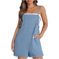 thumbnail image 2 of Gspmoly Shorts de Course pour Femmes, Mode Femme Été Décontractée Combinaison Courte Sans Manches à Bretelles Shorts de Randonnée Femmes Aubaines Bleu m, 2 of 9