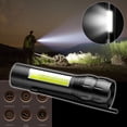 thumbnail image 1 of FHBVT USB Rechargeable Mini LED Flashlight Emergency Phone Charger Telescopic Zoom IPX45 Waterproof Anti-Slip Grip 4-Hour Runtime for Camping Hiking Fishing Home Power Outages Outdoor Night Use, 1 of 8