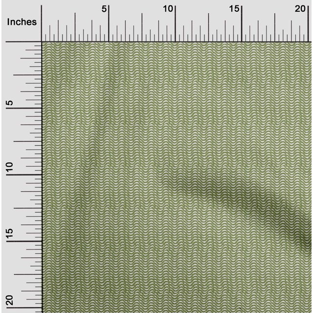 oneOone Organic Cotton Poplin Twill Fabric Wave Block Print Sewing Fabric BTY 42 Inch Wide