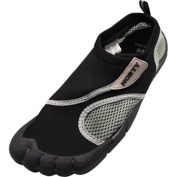 NORTY Men's Water Shoes - Aqua Swim Socks for Beach, Boat, and Pool - Skeletoe Barefoot Design - Cruise Ship Essentials - Hiking and Camping Footwear - Black-Grey,Size 11