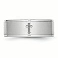 thumbnail image 3 of Cobalt Satin and Polished Ridged Edge 8mm Band Size 7, 3 of 7