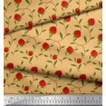 thumbnail image 2 of Soimoi Tissu Rayonne Feuilles & Fraises Tissu Imprimé 1 Yard 56 Inch Wide, 2 of 3