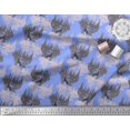 thumbnail image 2 of Soimoi Blue polyester Crepe Fabric Wolf & Landscape Nature Printed Fabric 1 Yard 52 Inch Wide, 2 of 5