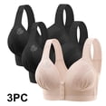 thumbnail image 2 of FAIWAD 3Pc Wireless Bras for Women Plus Size Full Coverage Front Closure Bralettes No Underwire Breathable Everyday Bra, 2 of 9