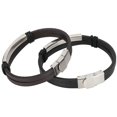 thumbnail image 3 of Stainless Steel PU Bracelet,2Pcs Bracelets Simple Hand‑Woven PU Bracelets Buckle Bangle Exceptional Craftsmanship, 3 of 5
