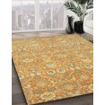 thumbnail image 2 of Ahgly Company Tapis d'Intérieur Ronds Abstraits Orientaux Orange, 7 Pieds Rond, 2 of 6