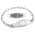 thumbnail image 1 of MedicEngraved Stainless Steel Custom Medical Alert Bracelet - 4mm Paperclip Link, 1 of 7