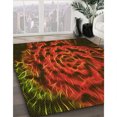thumbnail image 3 of Ahgly Tapis Rond Lavable en Machine Intérieur Transitionnel Acajou Brun, 5 Pieds Rond, 3 of 7