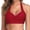 Red, variant on yievot Women Bikini Top Women's Fashion Sexy Multi Color Swimsuit Halter Ruched High Waist Bikini Tops