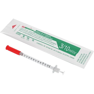 Elimedical Seringue Vétérinaire U-40 0,3 ml 31 g x 5/16 Pouces, Demi-Marquage à l'Unité 100 Pcs/boîte 03V3108