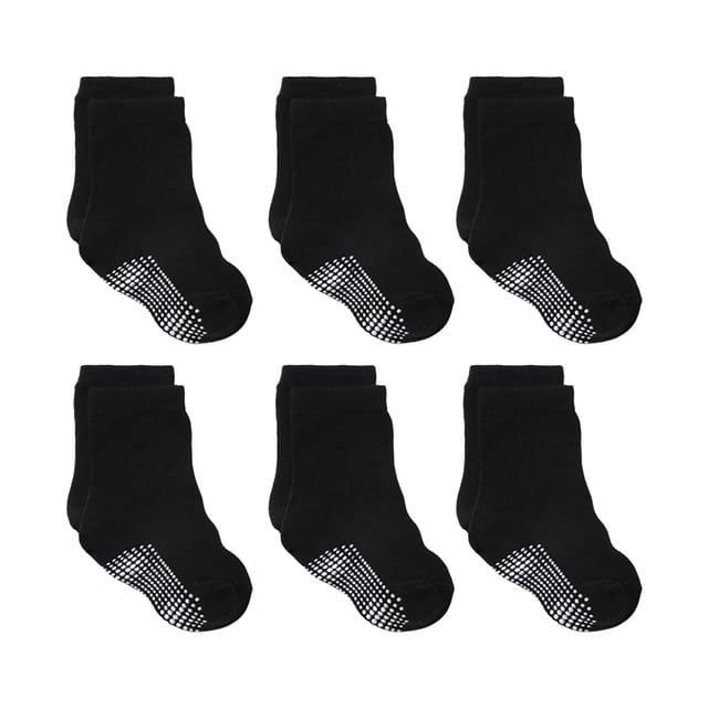 Splozh Kids Socks Cotton 6PC Children Socks Comfortable Soft Fashion Solid Color Children Floor Socks Yellow,5-7 Years