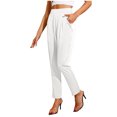 thumbnail image 5 of Timegard Pantalon Habillé pour Femmes Jambe Fuselée Taille Haute Froncé Affaires Travail Décontracté Pantalon Ample Automne, 5 of 5