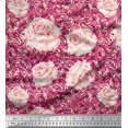 thumbnail image 1 of Soimoi Georgette Viscose Fabric Check & Roses Floral Decor Fabric Printed Yard 42 Inch Wide, 1 of 3