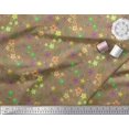 thumbnail image 3 of Soimoi Brown Rayon Fabric Leaves,Insect & Floral Artistic Print Sewing Fabric BTY 42 Inch Wide, 3 of 3