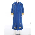 thumbnail image 3 of RUNQHUI Men's Priest Robe With Gold Trim And Cross Front Zip Closure For Church Worship And Cosplay Royal Blue M, 3 of 7