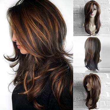 Drppepioner 65CM Light Brown Curly Wig Heat Synthetic Wig Long Brown Wavy Curly Wigs for Women Loose Curly Hair Wigs for Daily Party