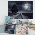 thumbnail image 1 of Designart Paved Road Under A Full Moon Canvas Wall Art, 1 of 4