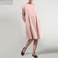 thumbnail image 2 of Birdeem Robe Longue Maxi Sans Manches à Col Rond pour Femmes, en Lin, Ample et Grand, Style Caftan, avec Poches, 2 of 8