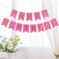 thumbnail image 2 of tredstone Happy Birthday Bunting Colorful Party Banner Reusable Birthday Decoration Long Party Flag, Rose Red, 2 of 7