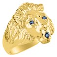 thumbnail image 3 of RYLOS Gold Plated Silver Lion Head Ring Color Stone Birthstones Eyes and Mouth Fun Designer Rings Alexandrite Jewelry Size 6, 3 of 8