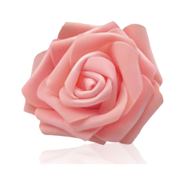 transemion Pack of 50 Artificial Bionic Flowers PE Foam Simulation Roses Fake Flower Decorations Wedding Party Engagement Presents Orange