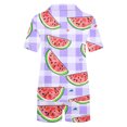 thumbnail image 3 of Jamicy Pyjama Mignon pour Femmes Mode Décontractée Imprimé Haut à Manches Courtes à Col à Revers avec Short Ample Confortable Ensemble de Pyjama pour la Maison, 3 of 4