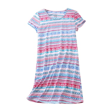 Lcziwo Chemise de Nuit Confortable en Coton pour Femme à Manches Courtes, Imprimé Bohème, Mignonne, Été 2026, Multicolore, m