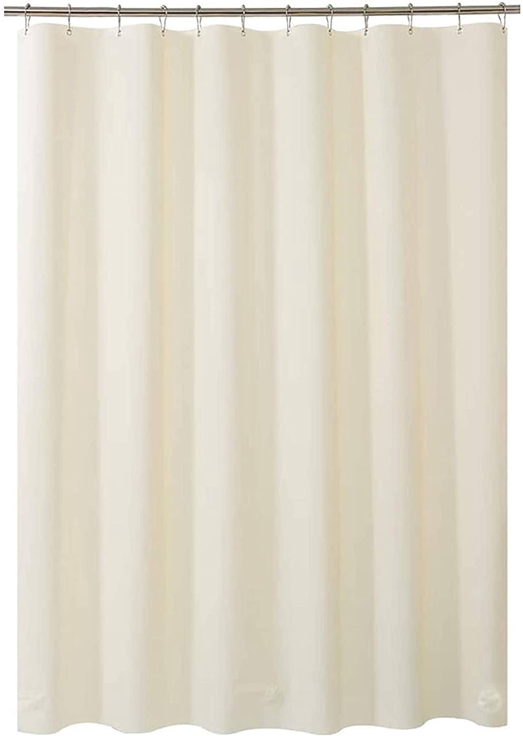 Plastic Shower Curtain Liner 72 x 72 Inches Beige Thick Bathroom Shower Curtains with Heavy Duty Clear Stones and Grommet Holes,0126