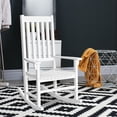 thumbnail image 4 of Gymax 2PCS Wood Rocking Chair Porch Rocker High Back Garden Seat Indoor Outdoor White, 4 of 10