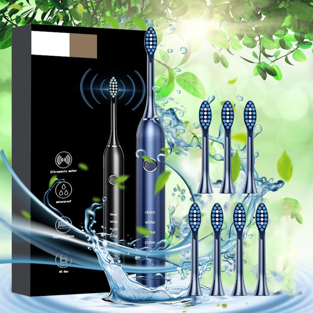 RKSTN Electric toothbrush Toothbrush For Adults With 8 Brush Heads Toothbrush Rechargeable 2.5 Hours Charge For 120 Days Use