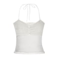 thumbnail image 4 of Mrat Débardeurs de Course pour Femmes Mode Décontractée Printemps Été Doux Couleur Unie Camisoles à Col Rond Débardeurs de Compression pour Femmes P-13 Blanc G, 4 of 8