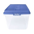 thumbnail image 2 of Hefty Bac de Rangement en Plastique Empilable Hi-Rise de 72 Qt avec Couvercle, Lot de 6, Bleu Baja, 2 of 7