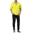 thumbnail image 2 of INSPIRE CHIC Men's Short Sleeve Hoodies Solid Color Zip Up Jackets with Hood M Bright Yellow, 2 of 7