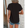 thumbnail image 4 of Hauts à Manches Courtes pour Femmes Mode Printemps/été Décontractée Ample Col Rond Manches Courtes Haut pour Femmes Aguichant Hauts d'Été pour Femmes Hauts à Manches Courtes T-Shirts pour Femmes Mode, 4 of 6